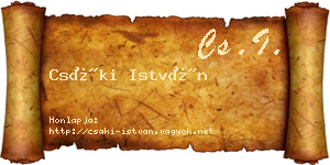 Csáki István névjegykártya